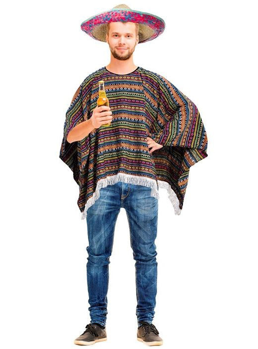 Mexican Poncho Mens Costume - Main Image