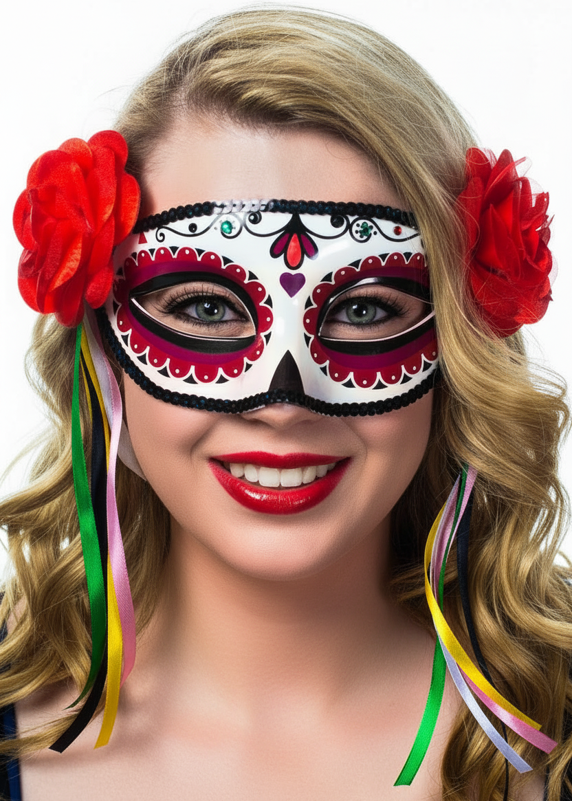 Miss Muerta Day of the Dead Women's Masquerade Mask - main image