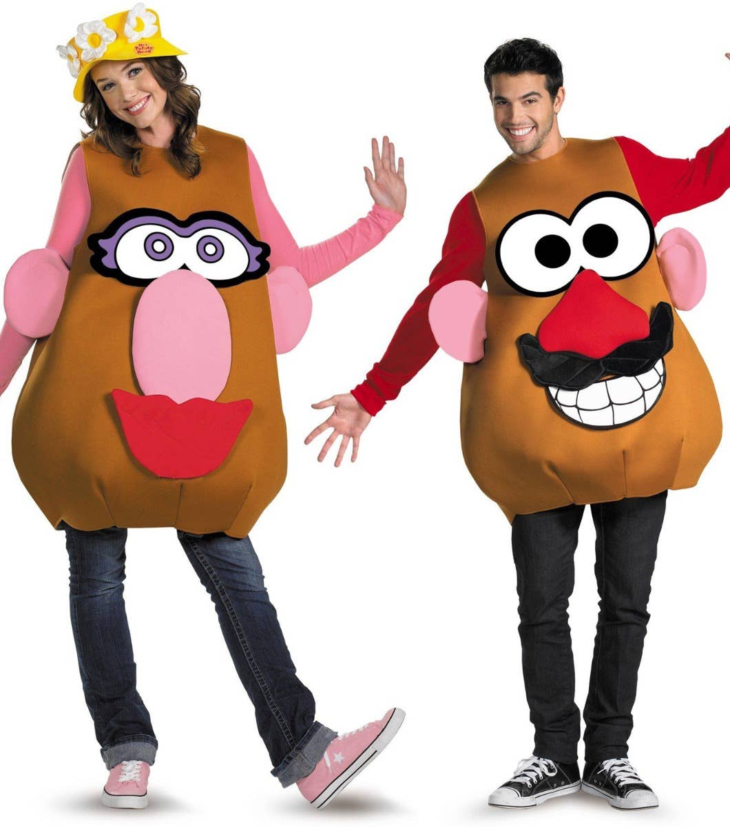 Disguise Adult's Mr And Mrs Potato Head Toy Story Novelty Plush Fancy Dress Costume couple Image