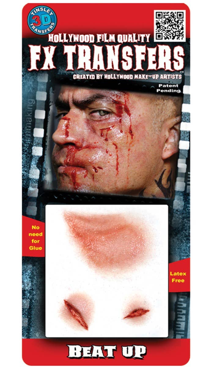 Realistic Film Quality Special FX Beaten Up Transfers Costume Accessory