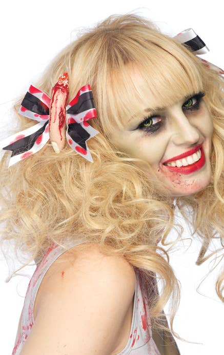 Bloody Dismembered Finger Hair Bows Halloween Costume Accessory Main Image