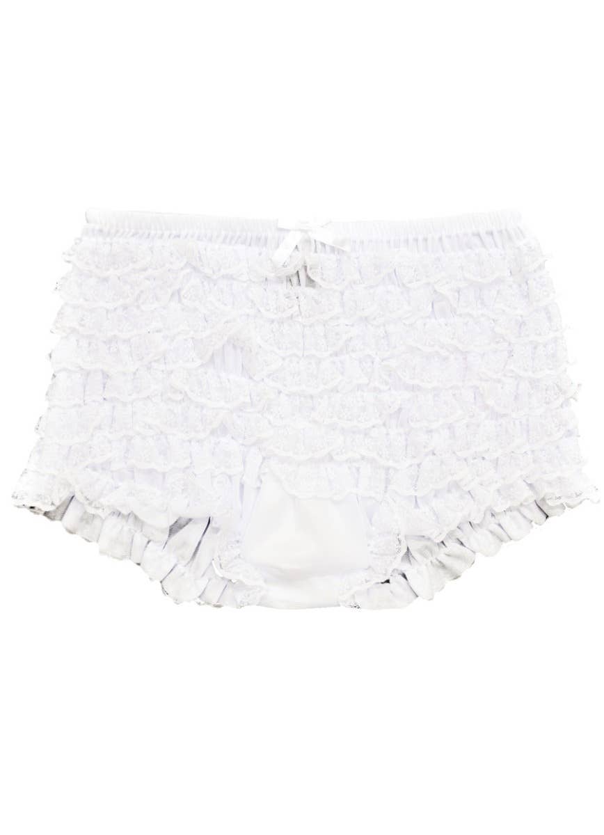 Image of Ruffled White Dance Costume Shorts for Teen Girls