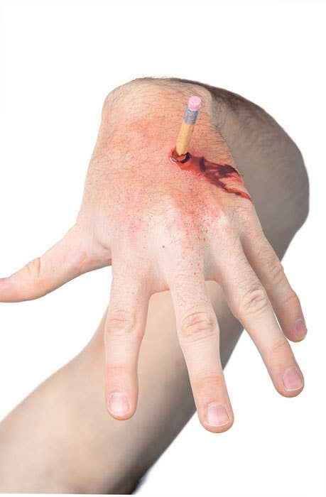 Rubber Latex Dead Lead Pencil in Wound Costume FX Prosthetic