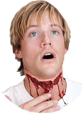 Latex Slit Throat Special FX Halloween Prosthetic
