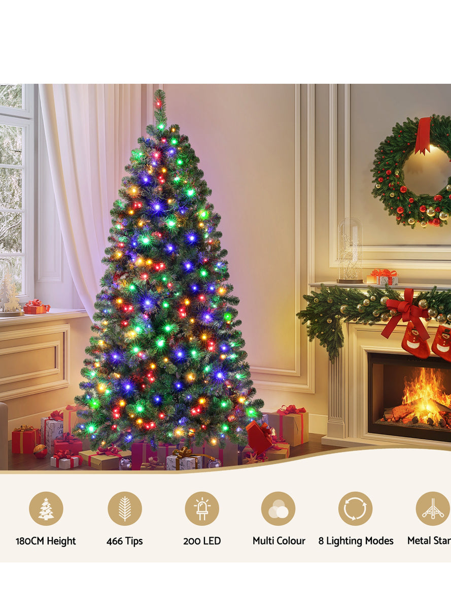 Multi Colour 8 Mode 180cm Jingle Jollys LED Corner Christmas Tree Decoration - Details Image