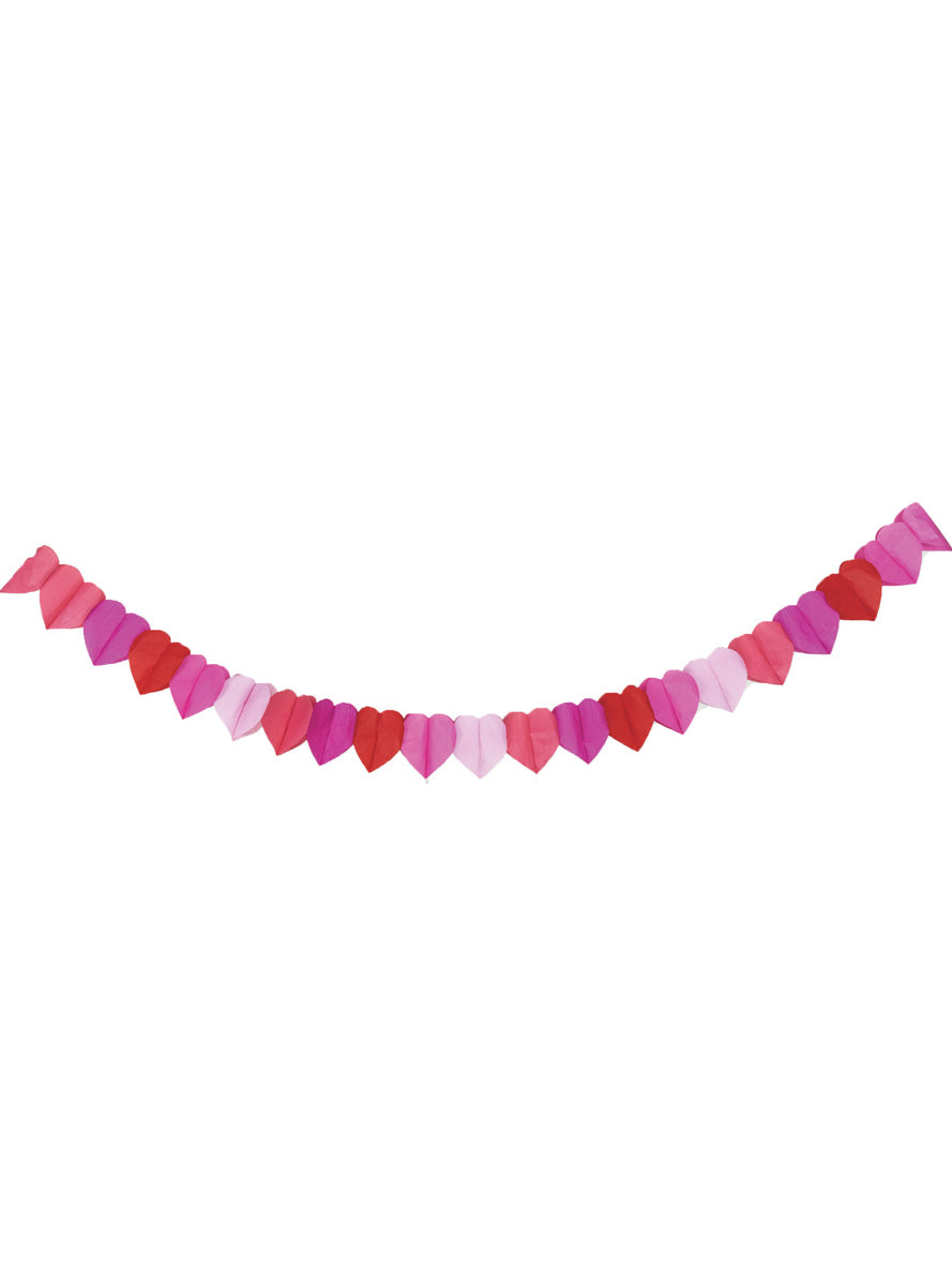 Multi Coloured Hearts 3m Long Tissue Paper Banner - Main Image
