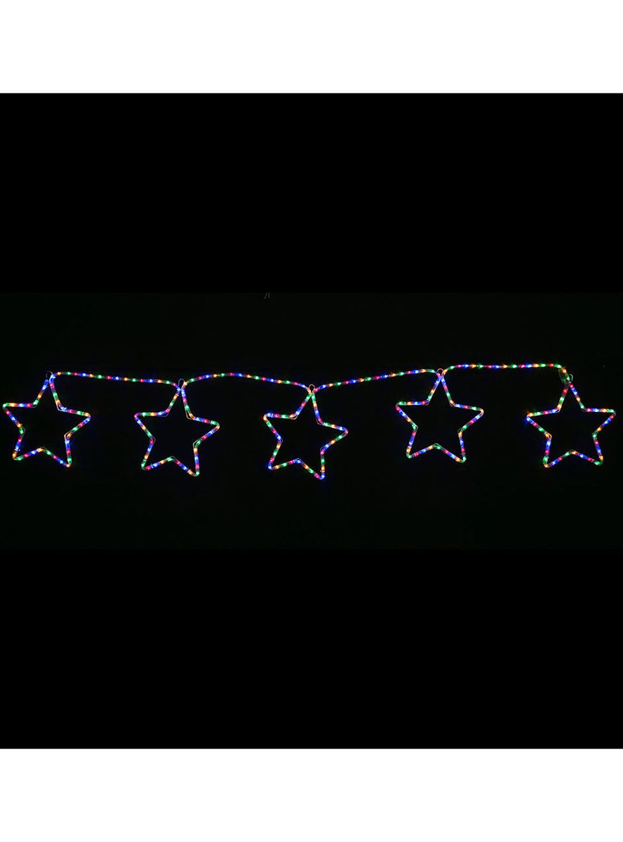 Multicolour Five Star Rope Light Christmas Decoration Main Image