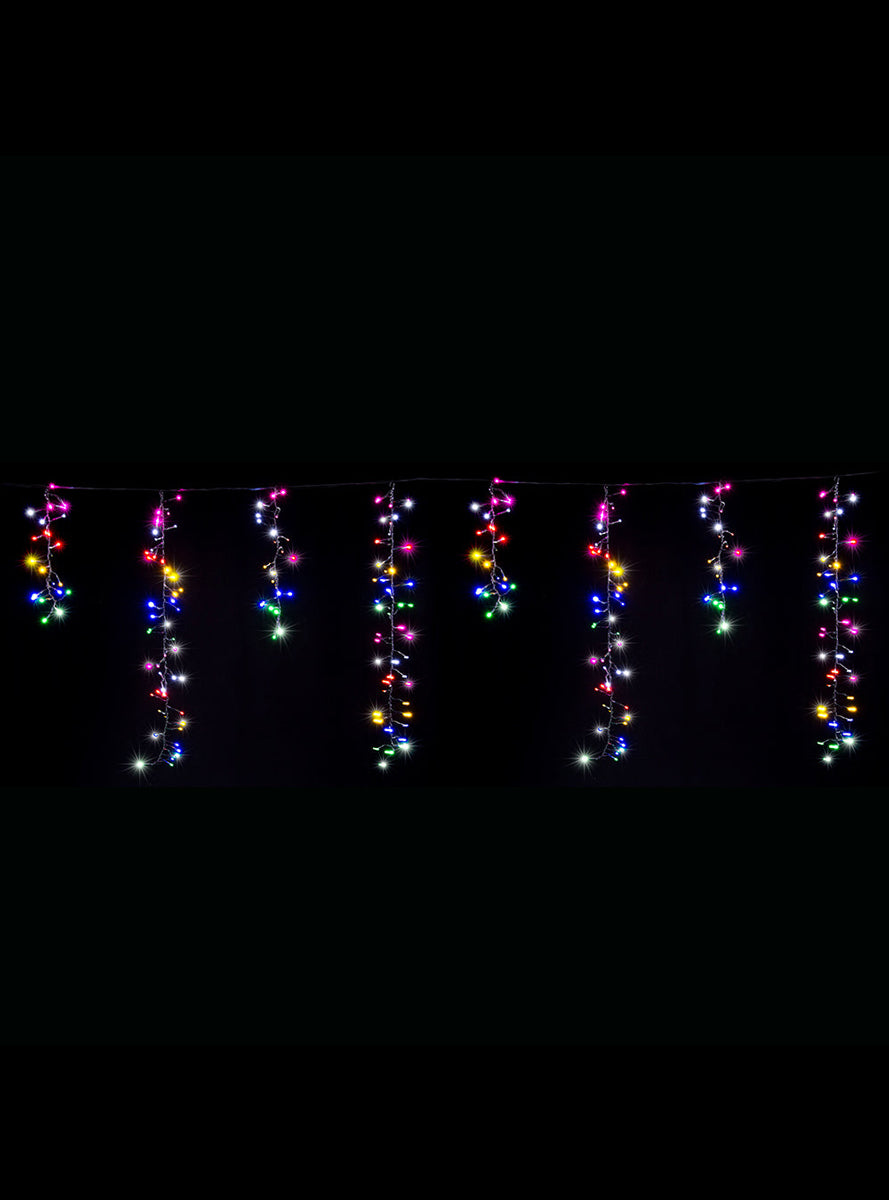 Multicolour LED Dancing Cluster Icicle 9 Metre Christmas Lights - Alternate Image