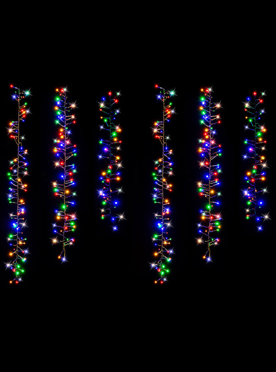 Multicolour Solar Powered Cluster Chain Christmas Lights - Alternate Image