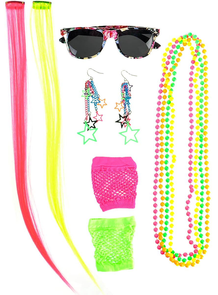 Image of 80s Valley Girl Neon 11 Piece Accessory Set