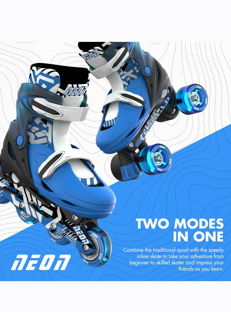 Neon Blue Combo Skates For Children - Info Image 6