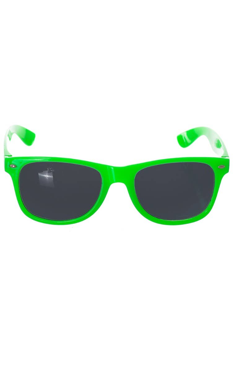 80s Neon Green Sports Day Costume Glasses - Main image