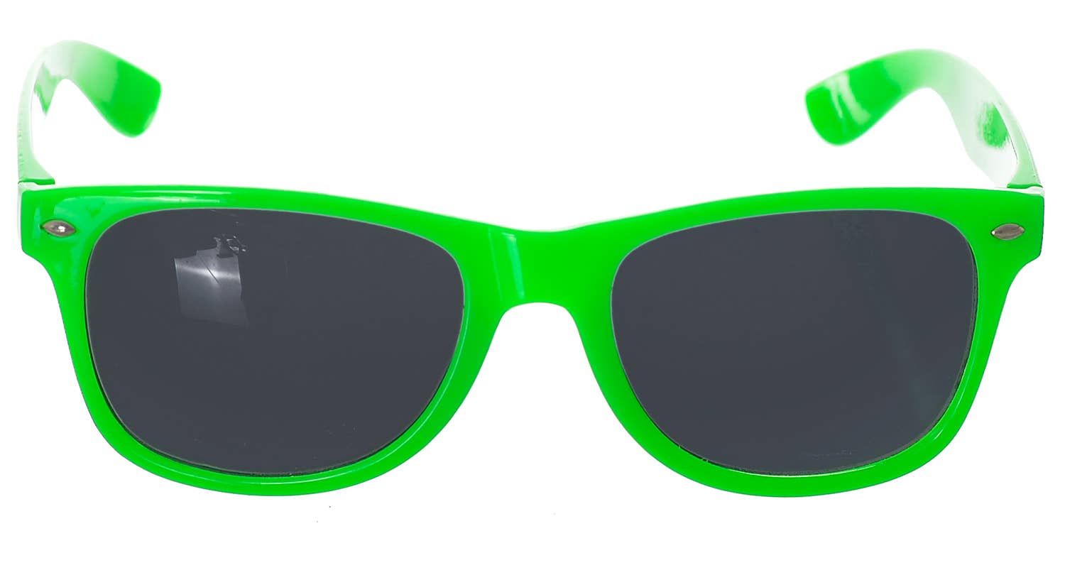 80s Neon Green Sports Day Costume Glasses - Zoom image