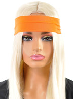 Image of Neon Orange 1980s Sweatband Costume Accessory