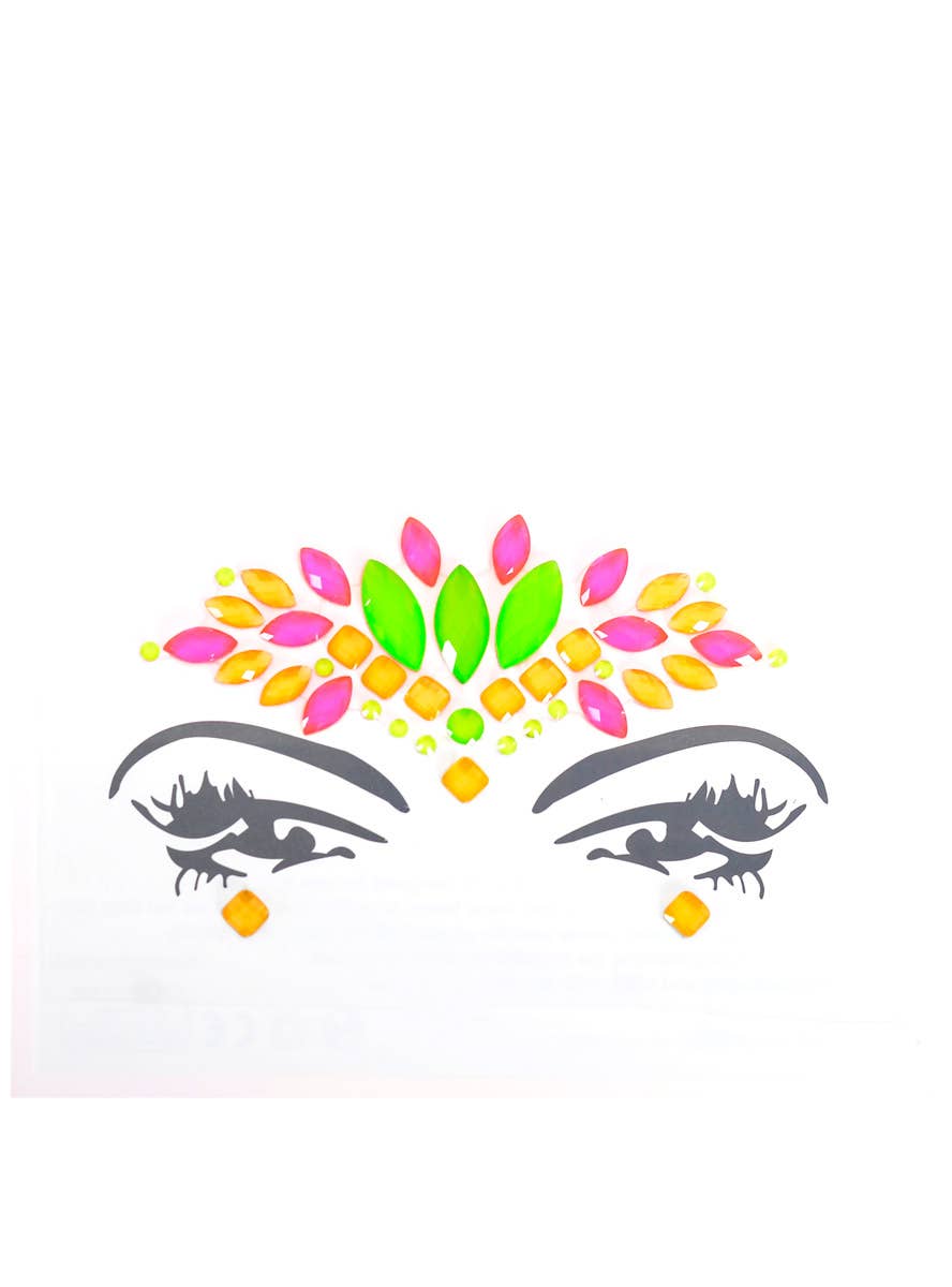Image of Stick-On Multi Colour UV Reactive Festival Face Jewels