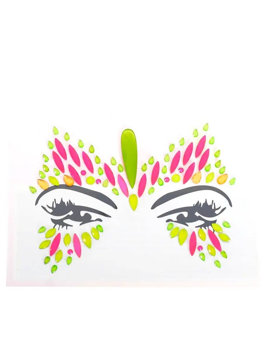 Image of Stick-On UV Reactive Neon Multi Colour Face Jewels