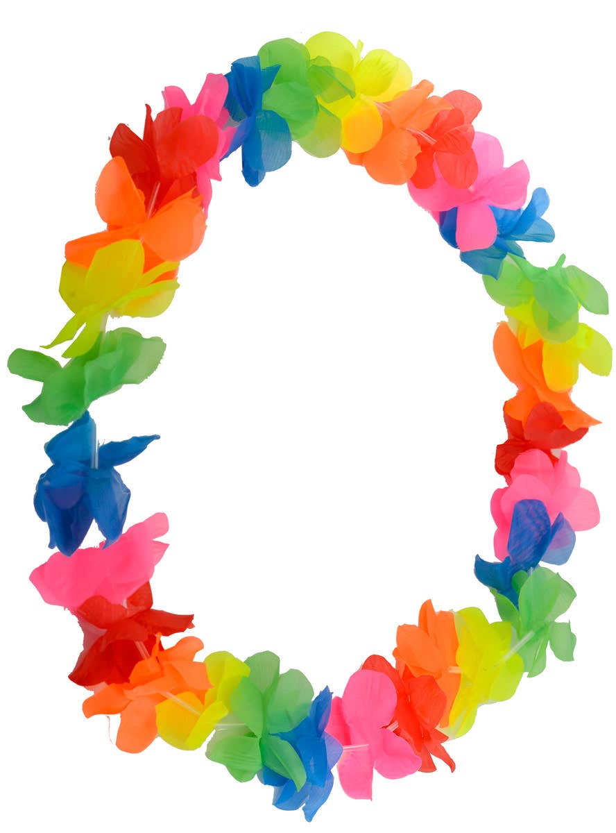 Hawaiian Multicoloured Tropical Flower Lei Costume Accessory