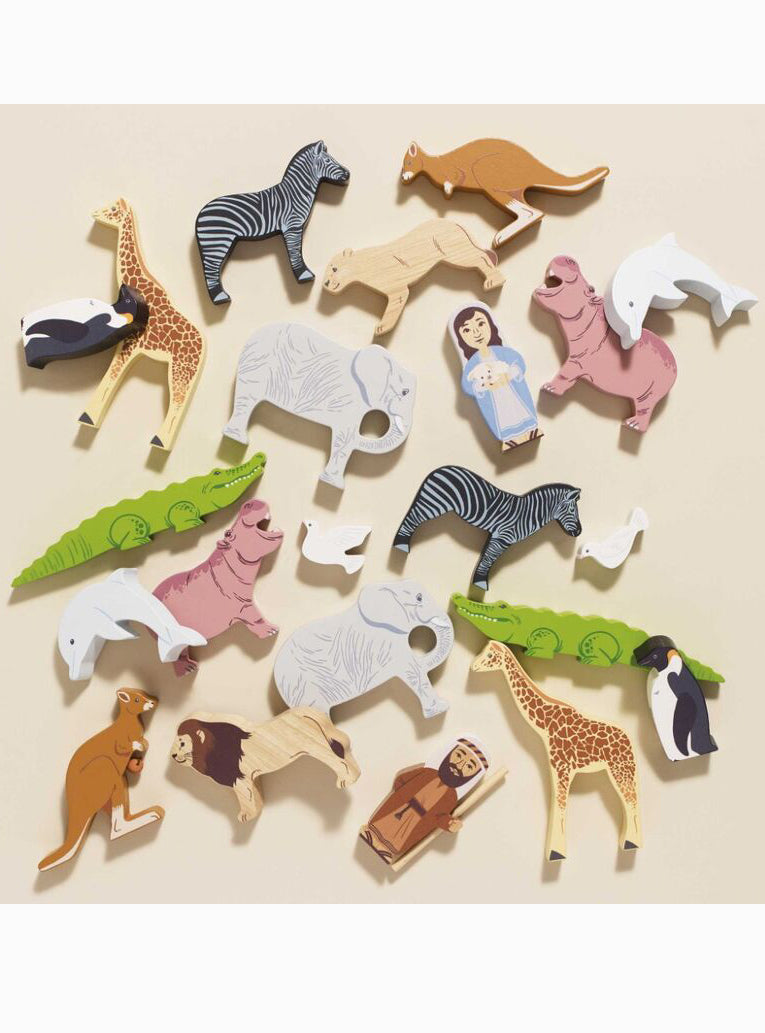 Noah's Great Wooden Ark with Animals - 23 Pieces