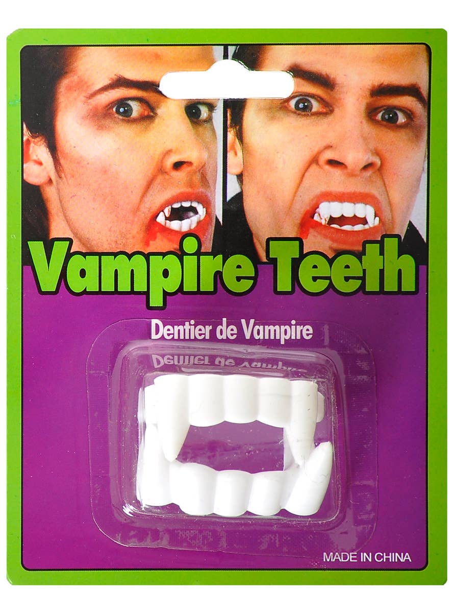 Image of Fake White Rubber Top and Bottom Vampire Teeth