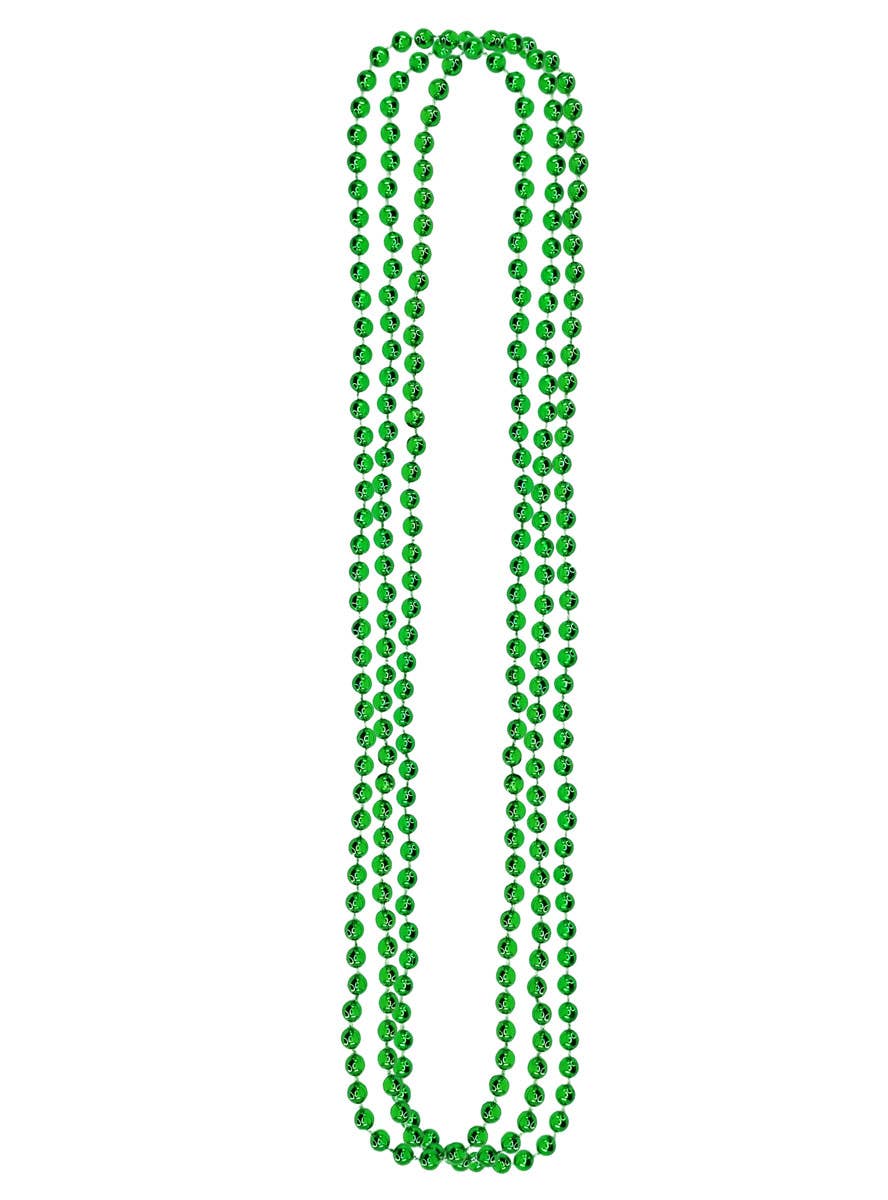 3 Strand Metallic Green Beaded Costume Necklace