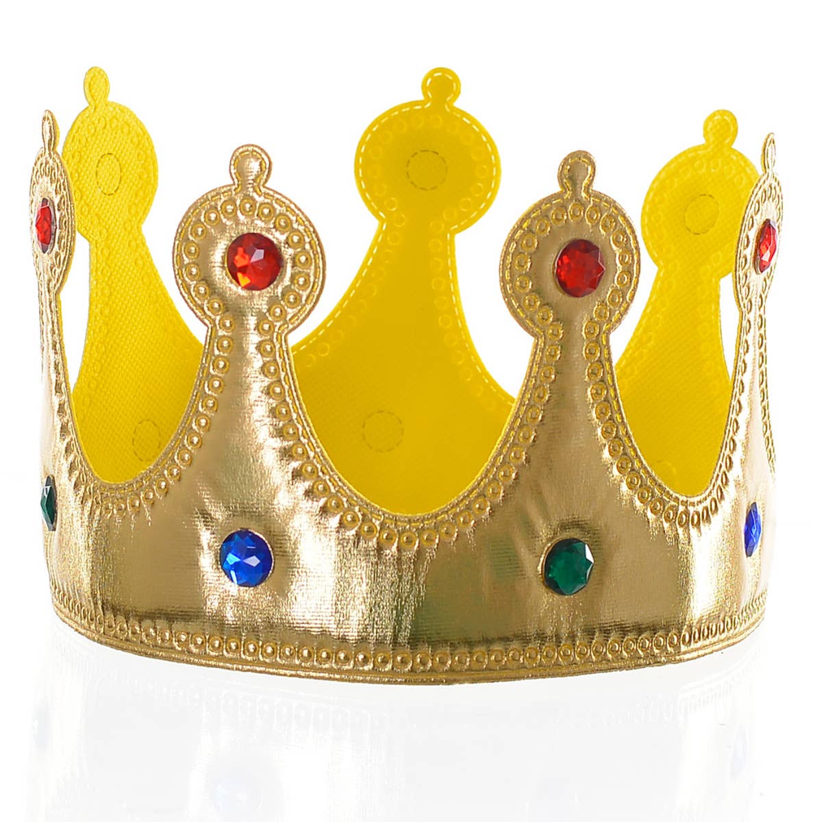 Gold Fabric Jeweled Costume Crown Accessory Zoom Image