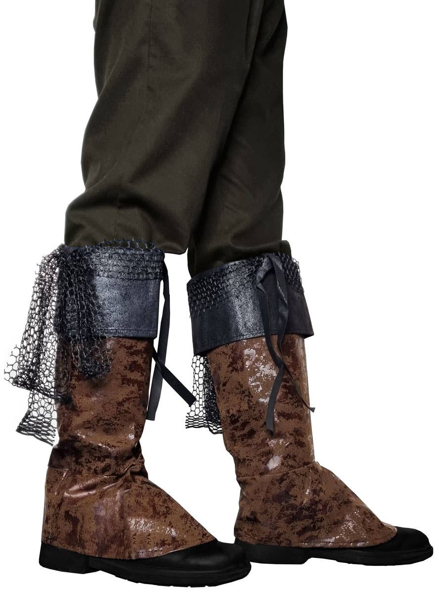 Image of Deluxe Brown Faux Suede Pirate Boot Covers - Main Image