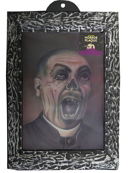 Moving Old Man and Zombie Picture Halloween Decoration