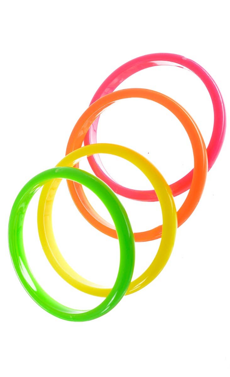 Neon 1980s Costume Bangles Set 80s Fashion Costume - Main Image
