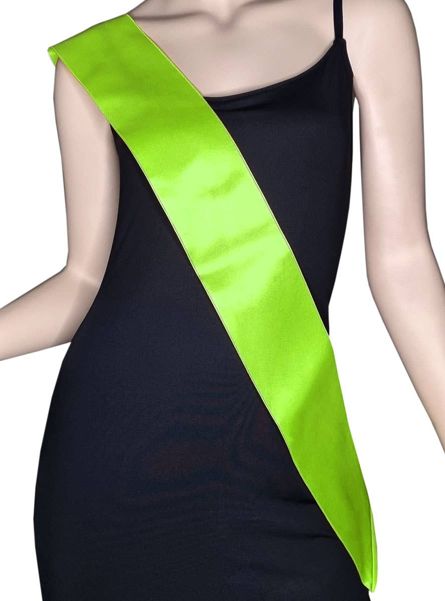 Green Satin Basic Costume Sash