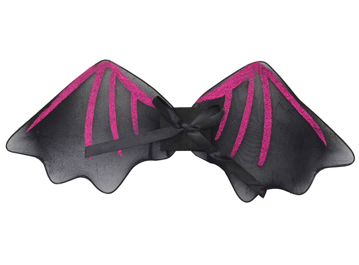 Pink and Black Sparkly Halloween Tutu Set for Kids - Wings Image