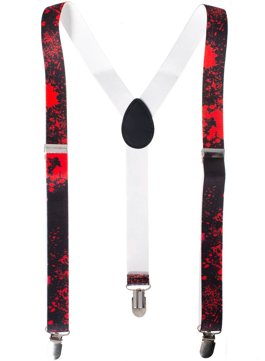 Black Costume Braces with Red Blood Splatter