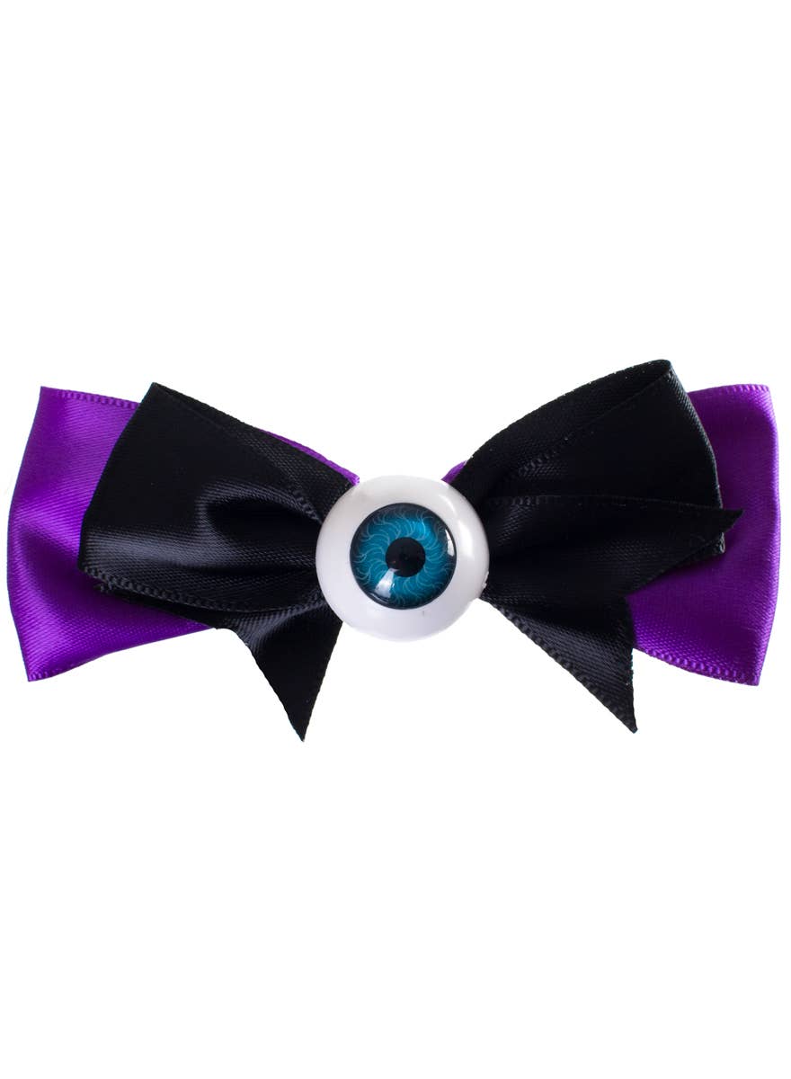 Purple and Black Hair Clip with Eyeball