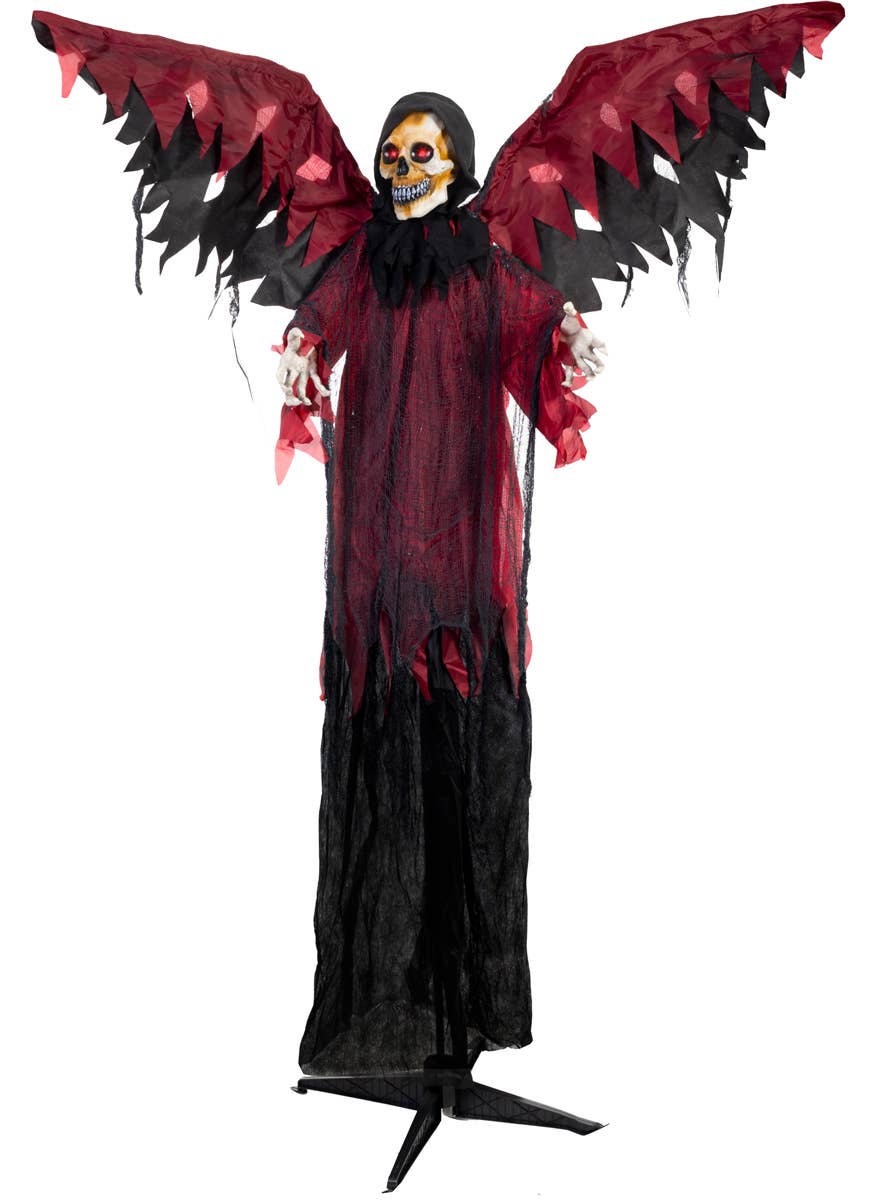 Animated Standing Winged Demon Reaper Halloween Decoration