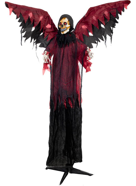 Animated Standing Winged Demon Reaper Halloween Decoration