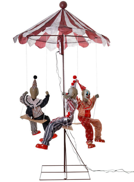 Premium Life Size Creepy Clown Animated Carousel Halloween Decoration Main Image