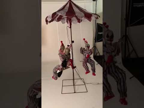 Premium Life Size Creepy Clown Animated Carousel Halloween Decoration Product Video