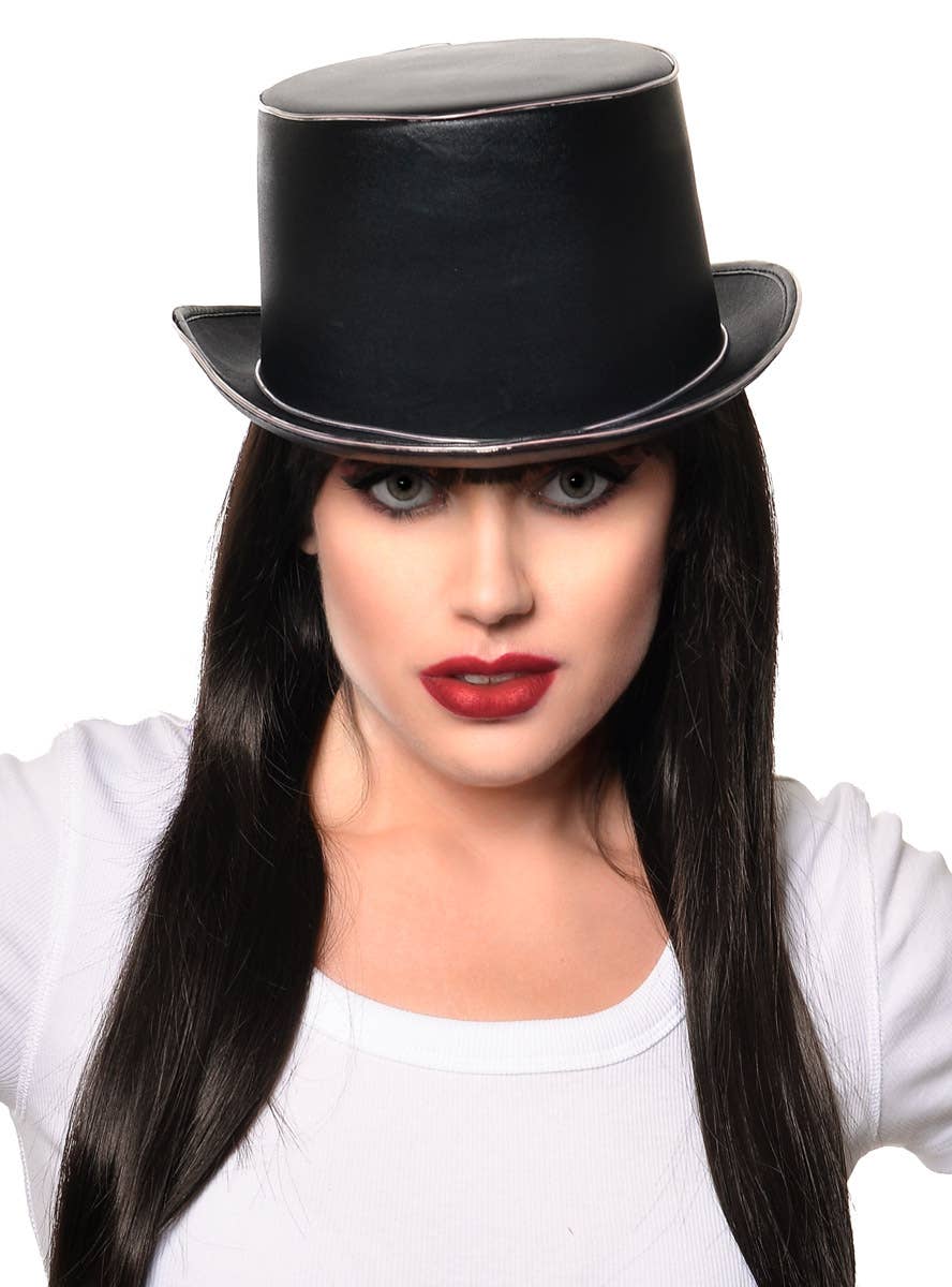 Black Metallic Deluxe Top Hat with Light Up Trim - Alternate Image