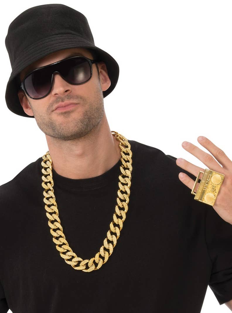 Image of Old School 1990's Rapper 4 Piece Costume Accessory Set - Alternative Image