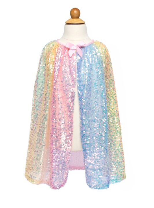 Ombre Rainbow Sequinned Girls Costume Cape - Alternate Image 1