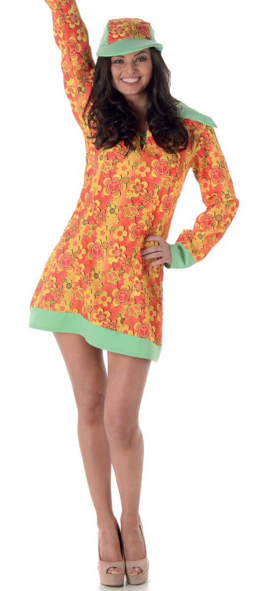 Retro Women's 60's Hippie Costume - Alternative Image