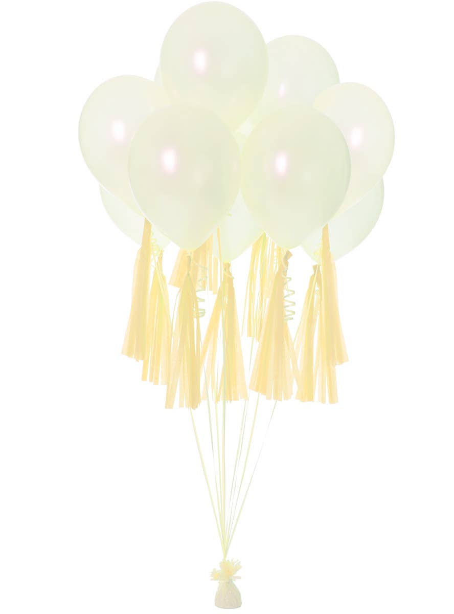 Image of National Gold 9 Pack 35cm Of Decorative Paper Tassels - Alternate Image