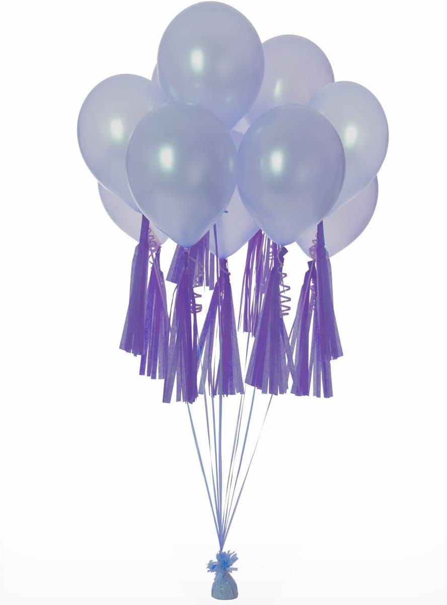 Image of Standard Purple 9 Pack 35cm Of Decorative Paper Tassels - Alternate Image