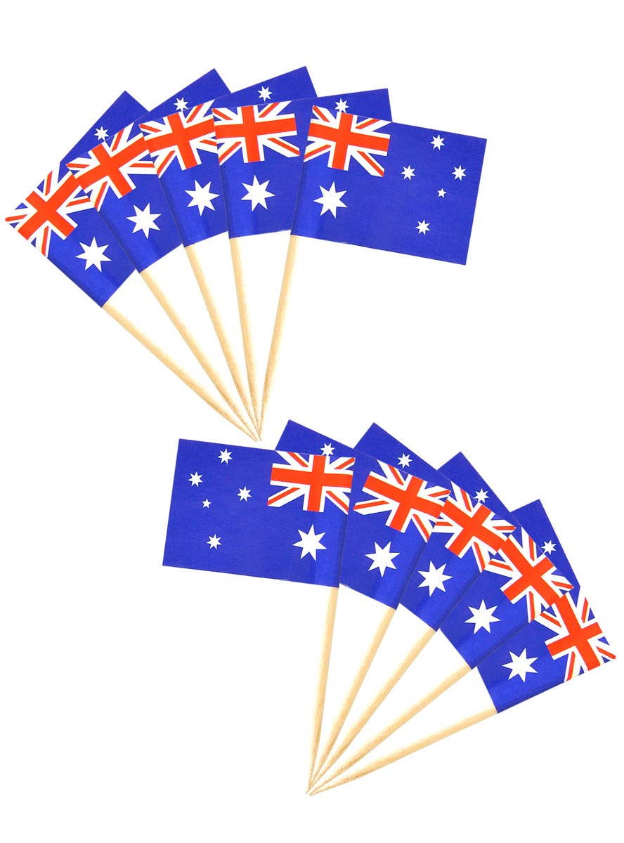 Australia Day Party Supplies Set of 50 Mini Australian Flag Toothpicks