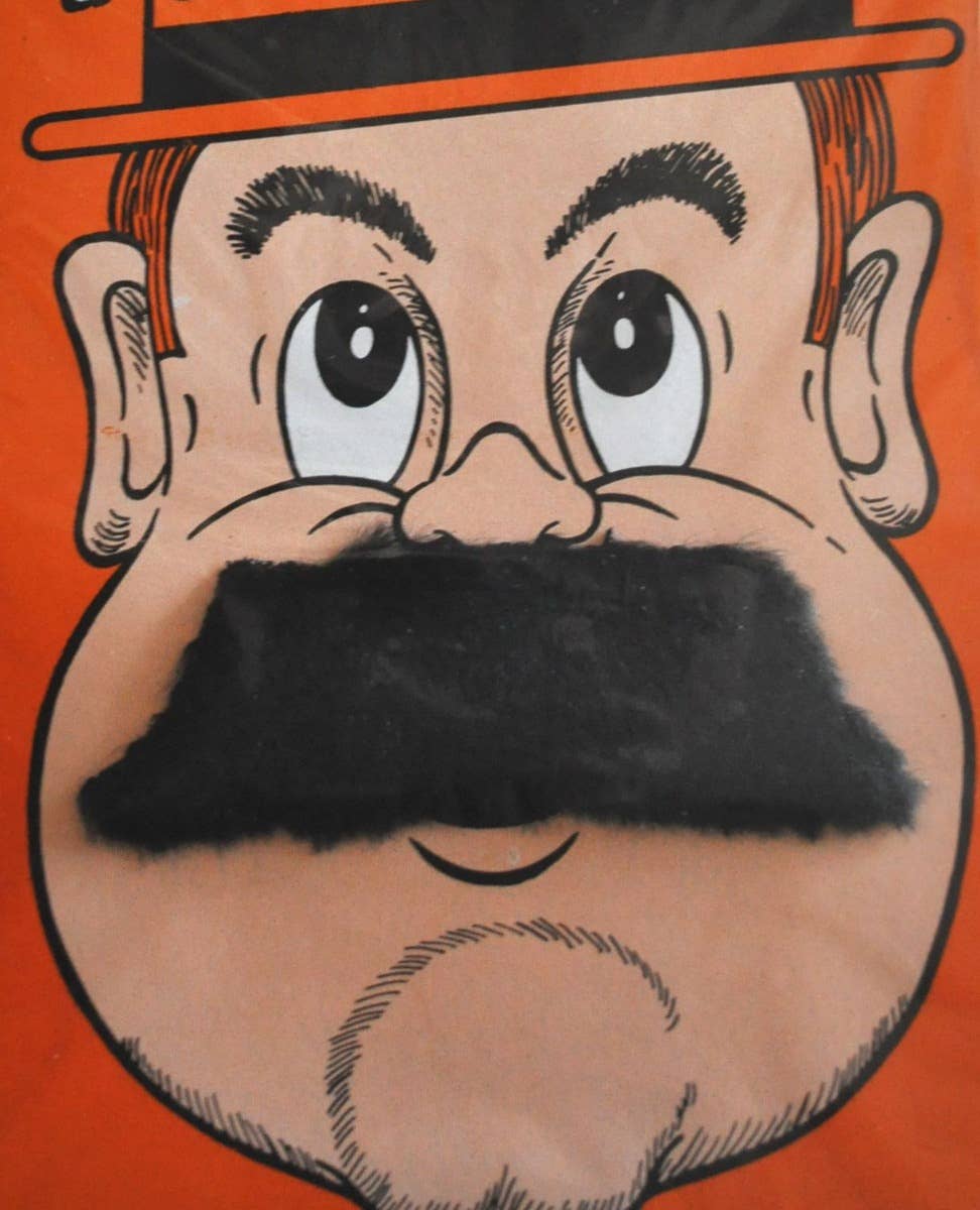 Self Adhesive Black Bushy Faux Hair Costume Moustache Accessory