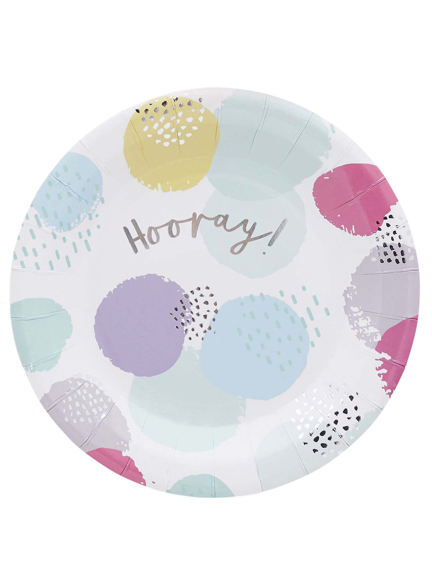 Pastel Pop Happy Birthday 10 Pack 23cm Paper Plates – Main Image