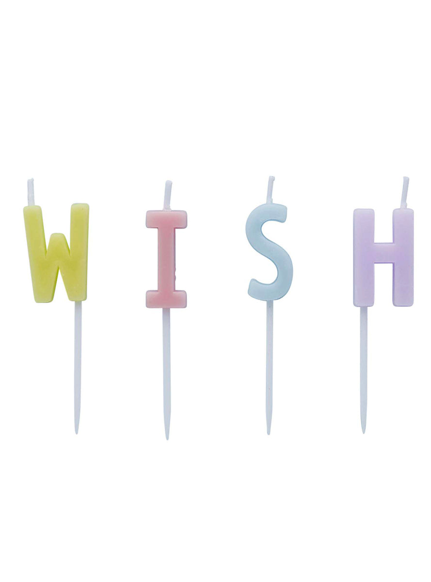 Pastel Rainbow 6cm WISH Candles - Main Image