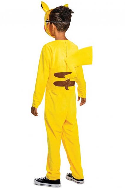 Boys Pikachu Pokemon Dress Up Costume Back Image