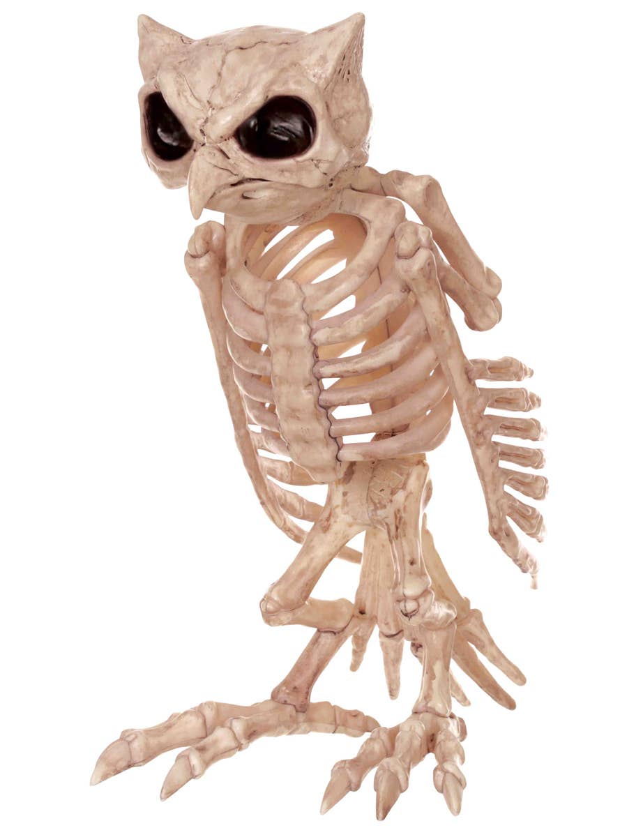Eerie Plastic Owl Skeleton Halloween Decoration