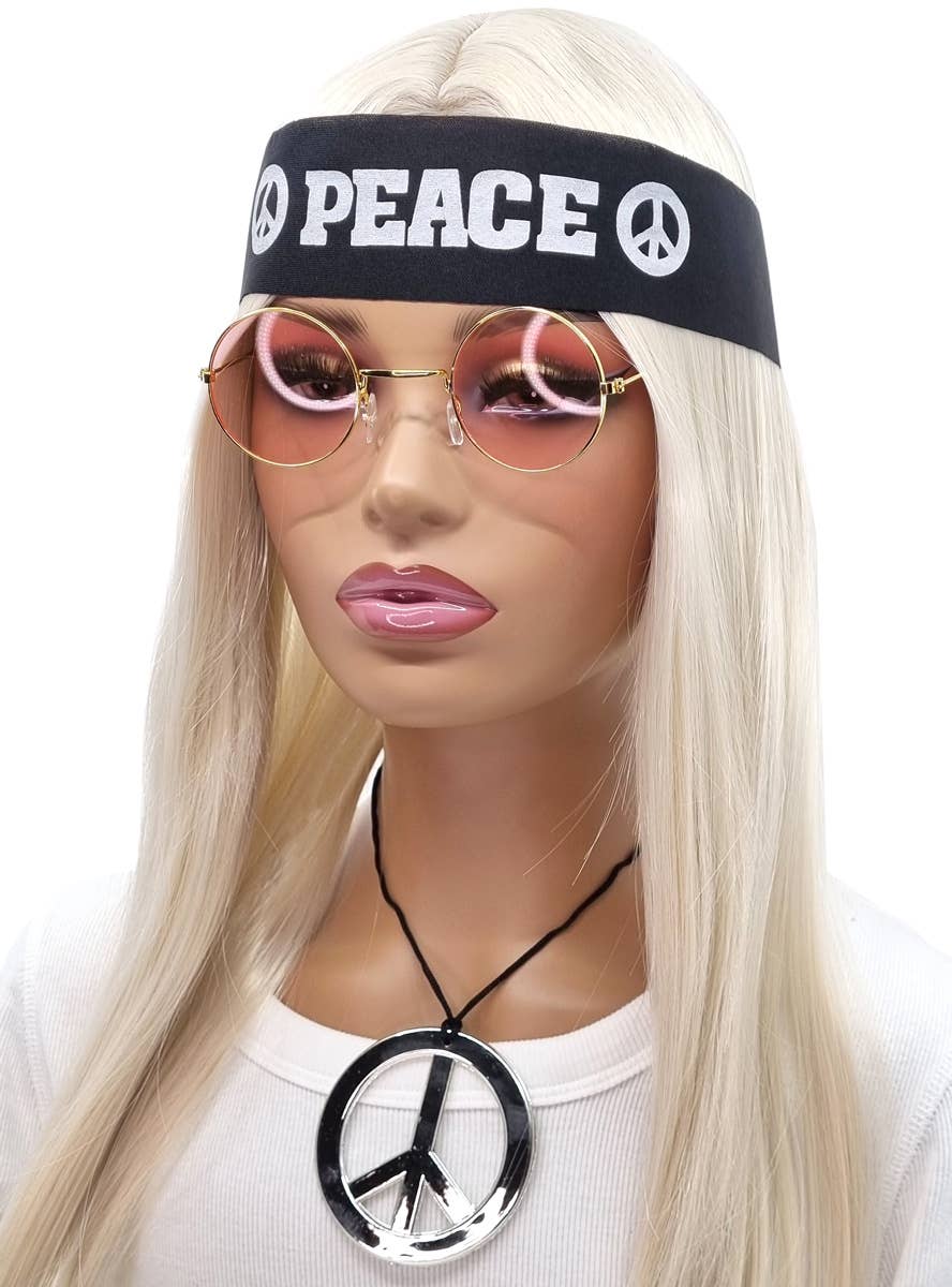 Peace Hippie 3 Piece 1970's Costume Accessory Set - Alternate Image