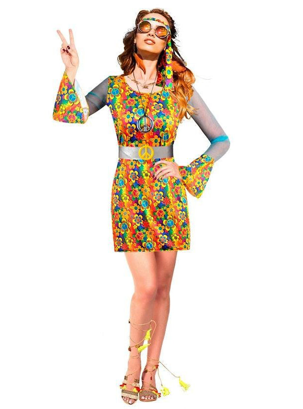 Peace Out Hippie Womens 1970s Costume - Main Image